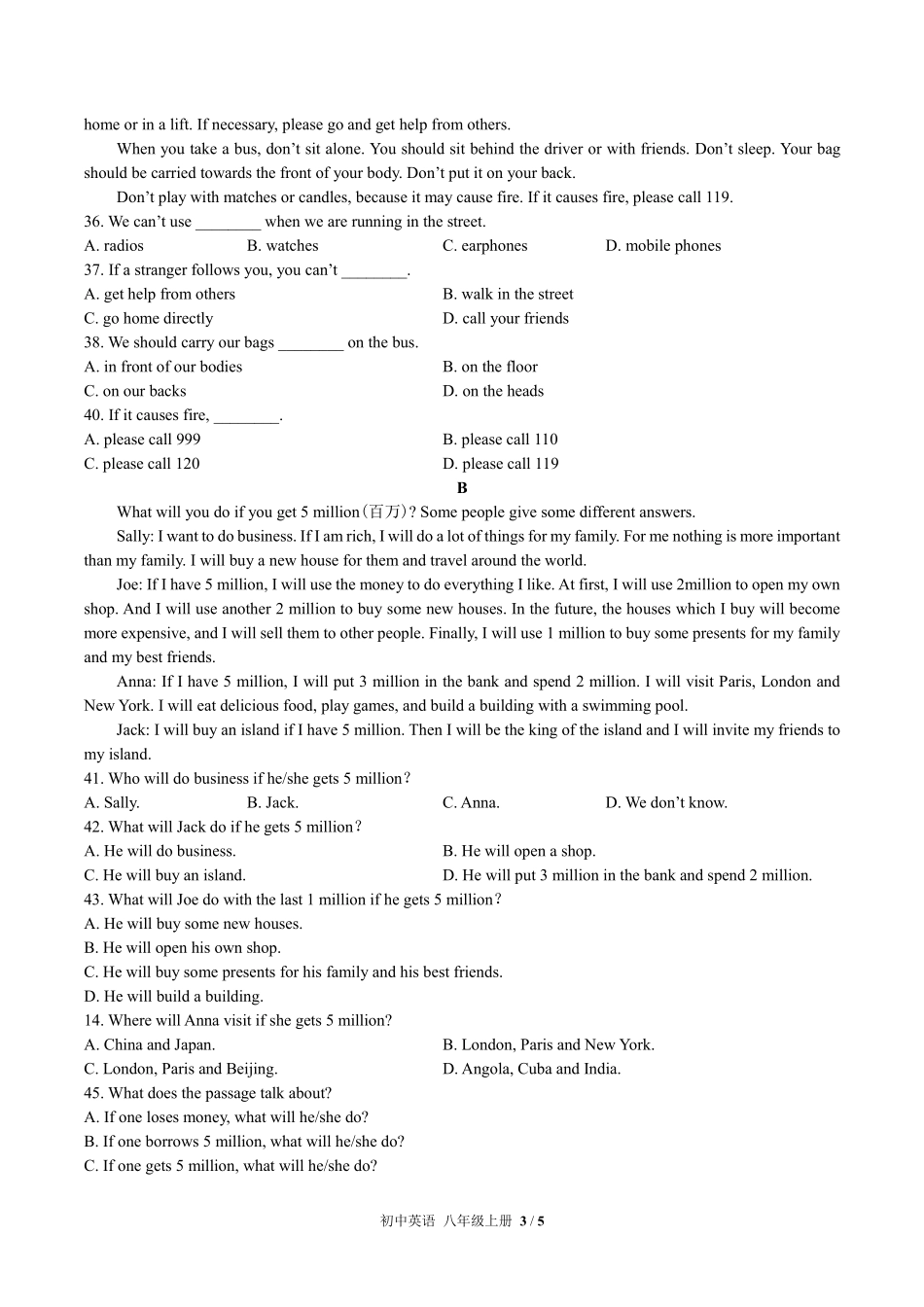 人教版初中英语八年级上册Unit10单元测试试卷含答案01.pdf_第3页