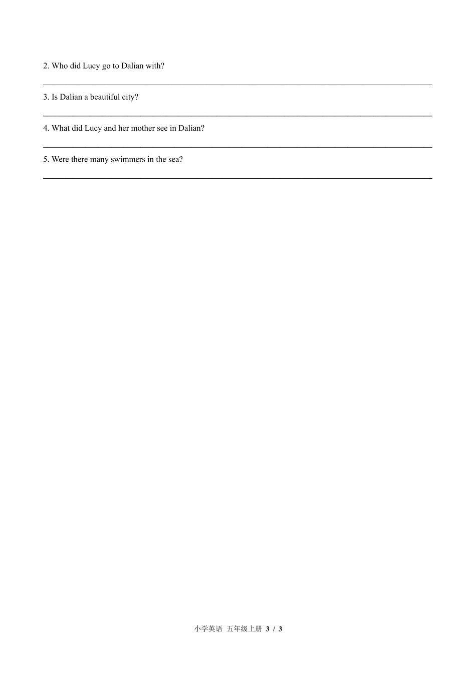 外研版三年级起点小学英语五年级上册期末测试01含答案解析.pdf_第3页
