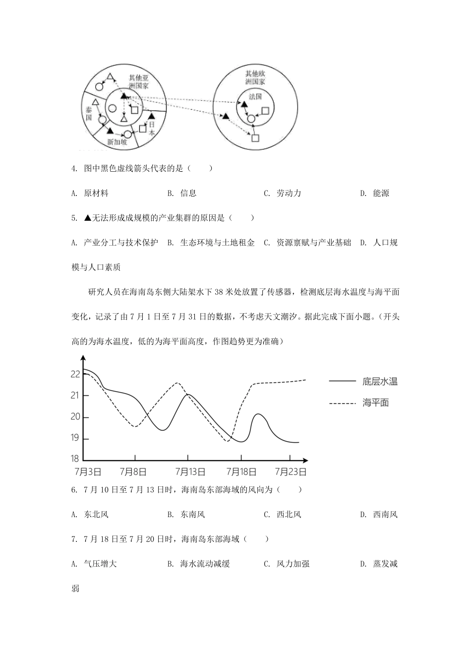 2024年福建普通高中学业水平选择性考试地理真题及答案 (3).pdf_第3页