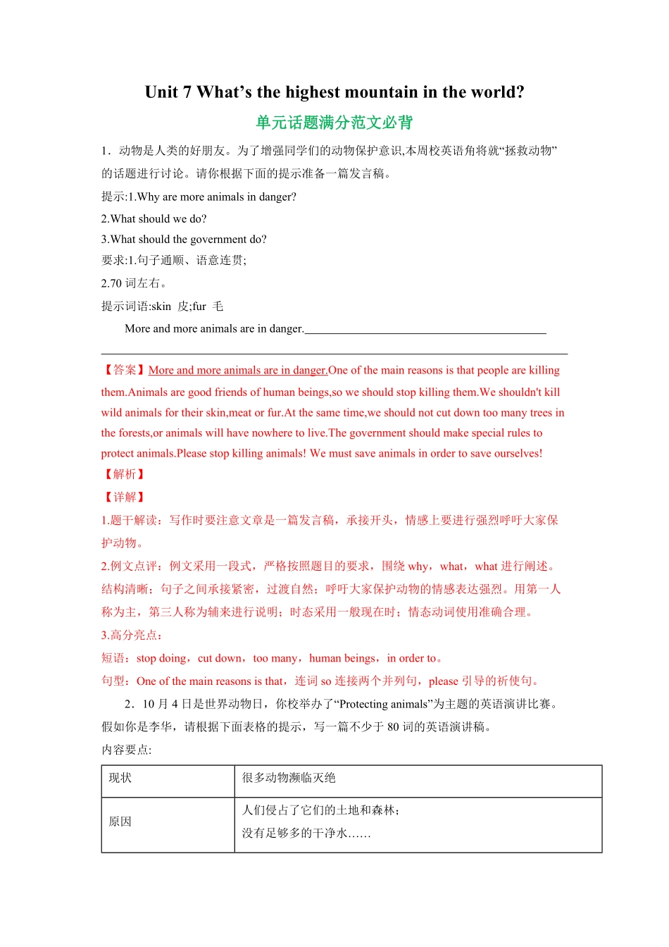 unit7单元话题满分范文必背年八年级下册单元重难点易错题精练人教版含答案.pdf_第1页