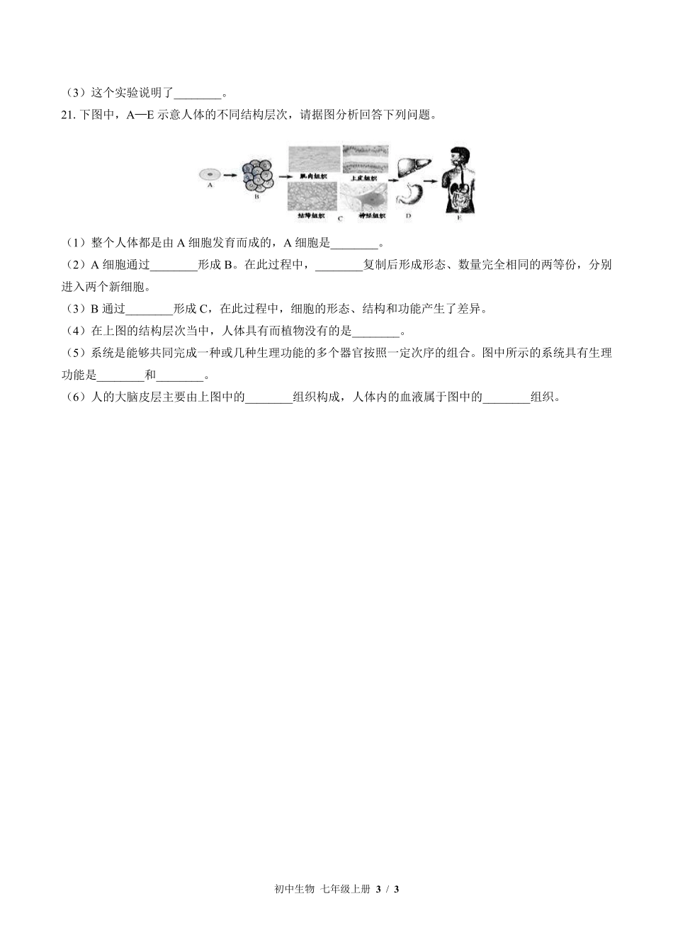 苏教版初中生物七年级上册第四章综合测试03含答案解析.pdf_第3页