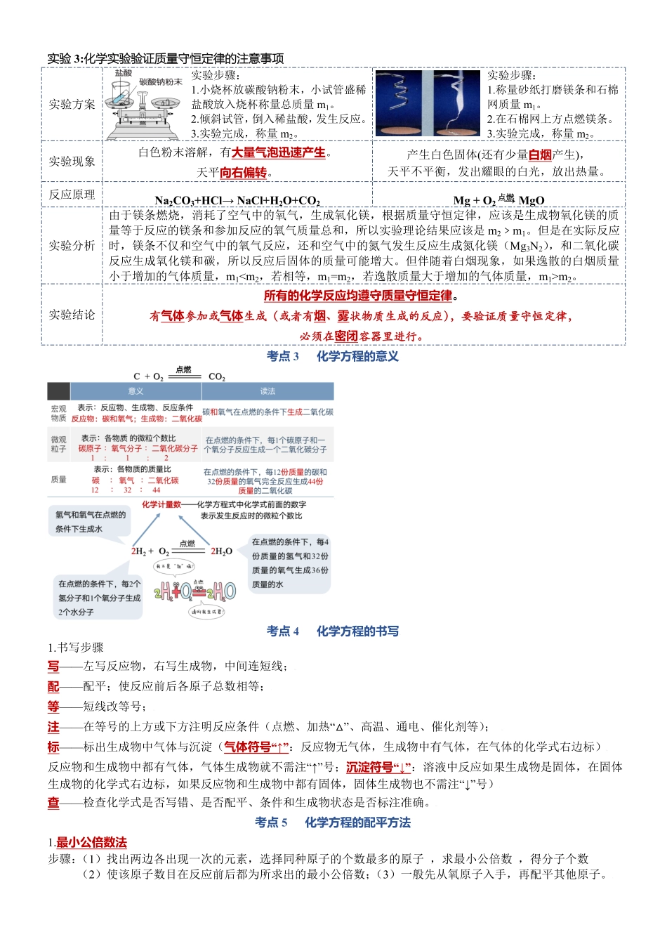 第五单元质量守恒定律九年级化学上册单元复习知识清单含答案.pdf_第2页