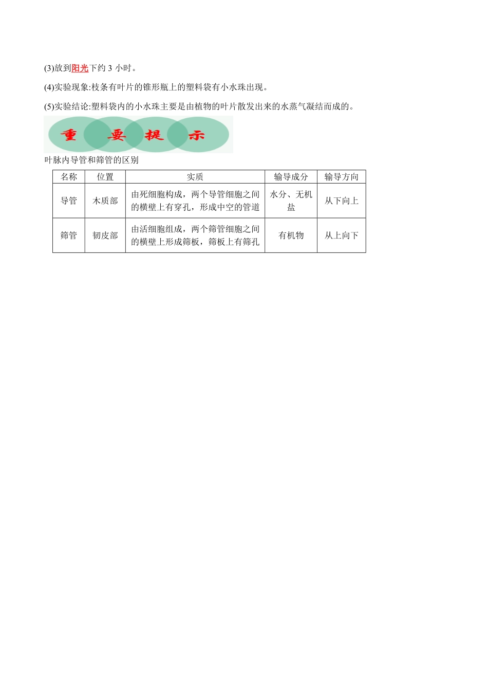 专题07绿色植物与生物圈的水循环知识清单七年级生物上册期末考点大串讲人教版含答案.pdf_第3页
