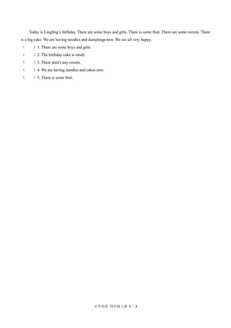 外研版三年级起点小学英语四年级上册Module6单元测试02含答案解析.pdf_第3页