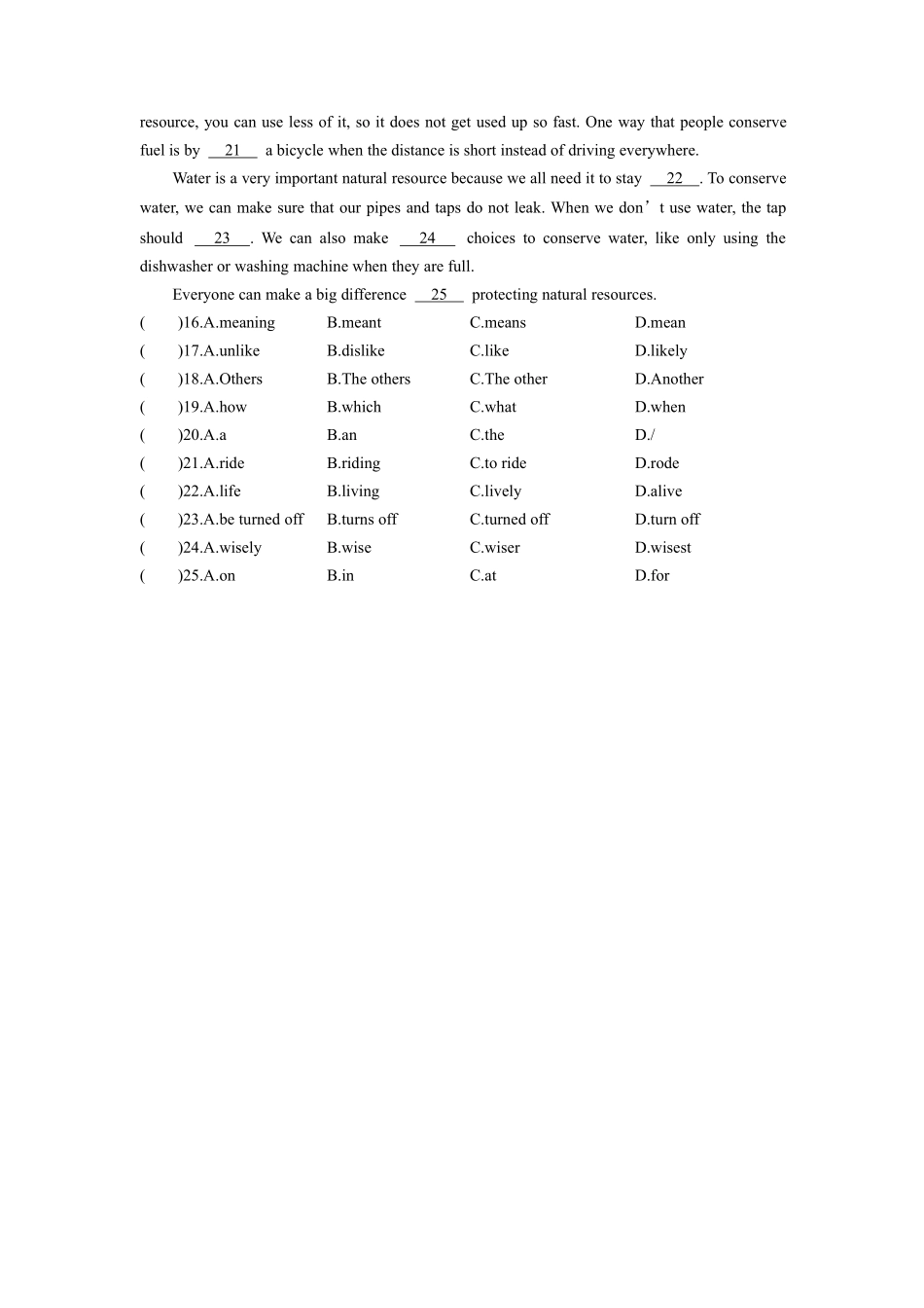 含答案九年级英语人教全一册课时练Unit 13 We're trying to save the earth Section A 02.pdf_第2页
