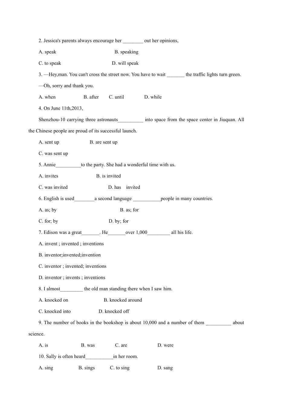 含答案九年级英语人教版课时练Unit 6 Section B 03.pdf_第2页