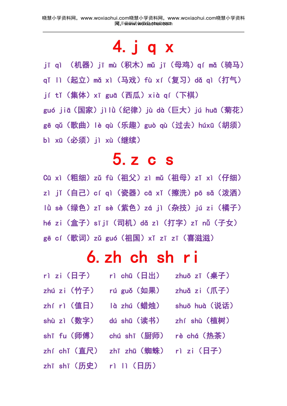 小学一年级上册-需要掌握的拼音+词语知识点汇总.pdf_第2页