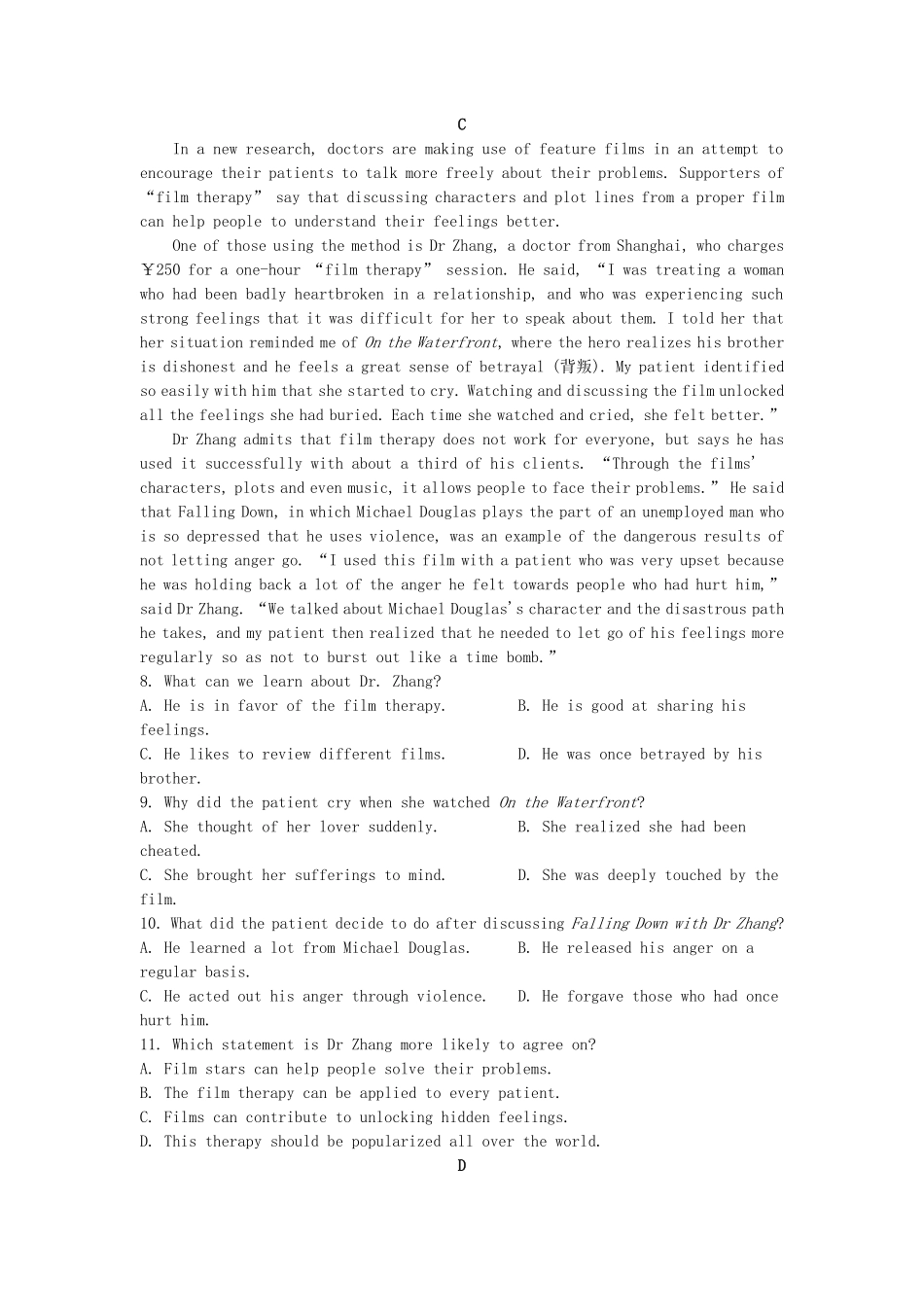 2021-2022年江苏海安高一英语上学期期末试卷及答案.pdf_第3页