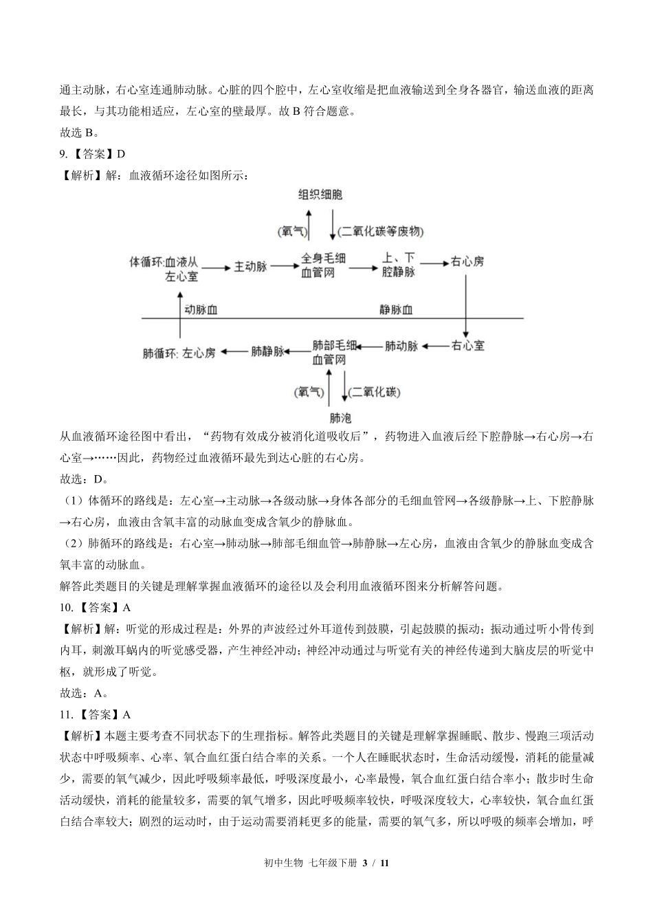 北师大版-初中生物七年级下册期末测试试卷02含答案在前.pdf_第3页