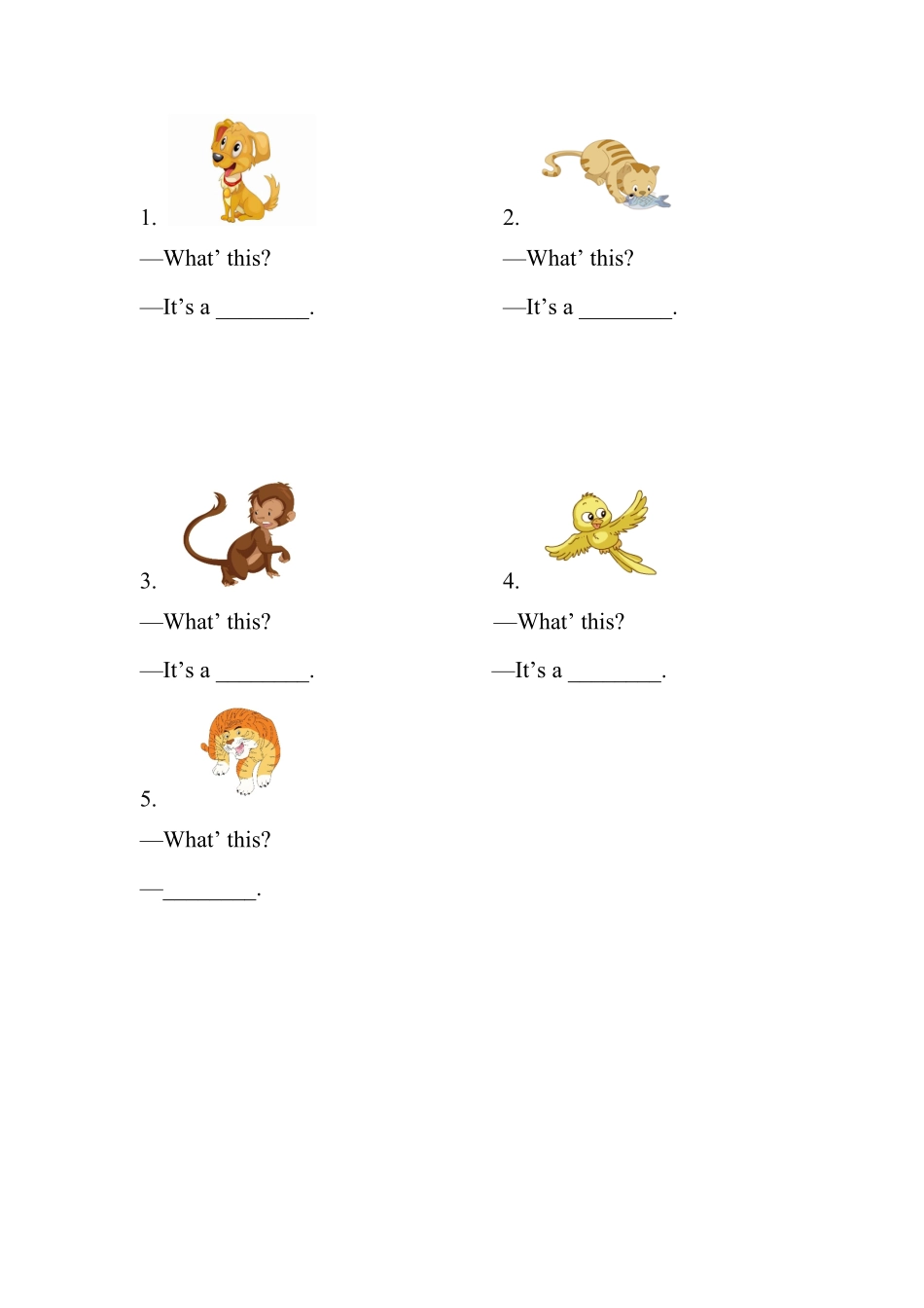 【课时练习】一年级上册英语人教版新起点Unit-3-lesson-2-01-试题试卷-含答案.pdf_第2页