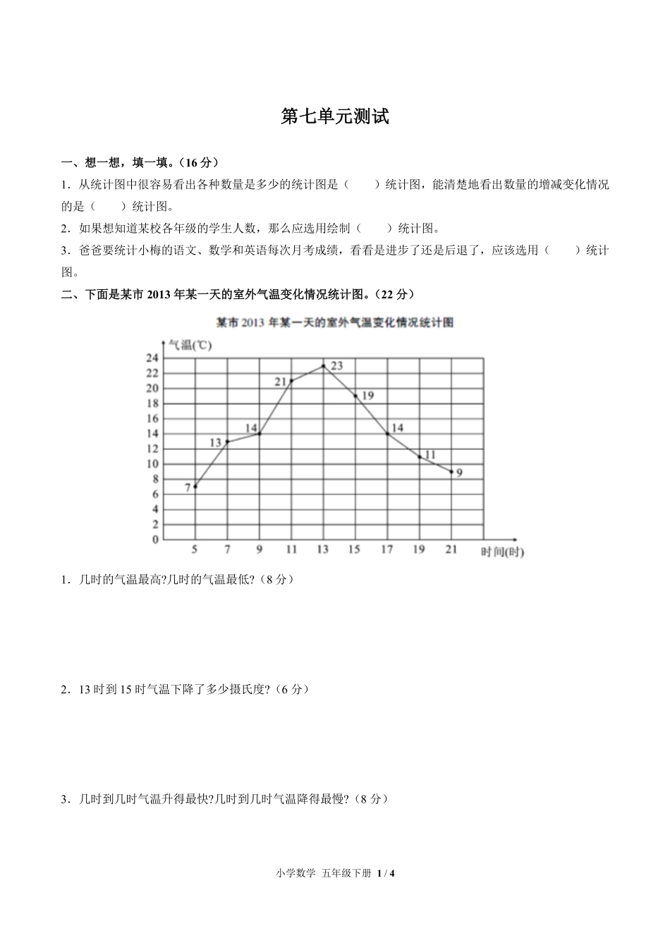 人教版小学数学五年级下册第七单元测试02含答案解析.pdf_第1页