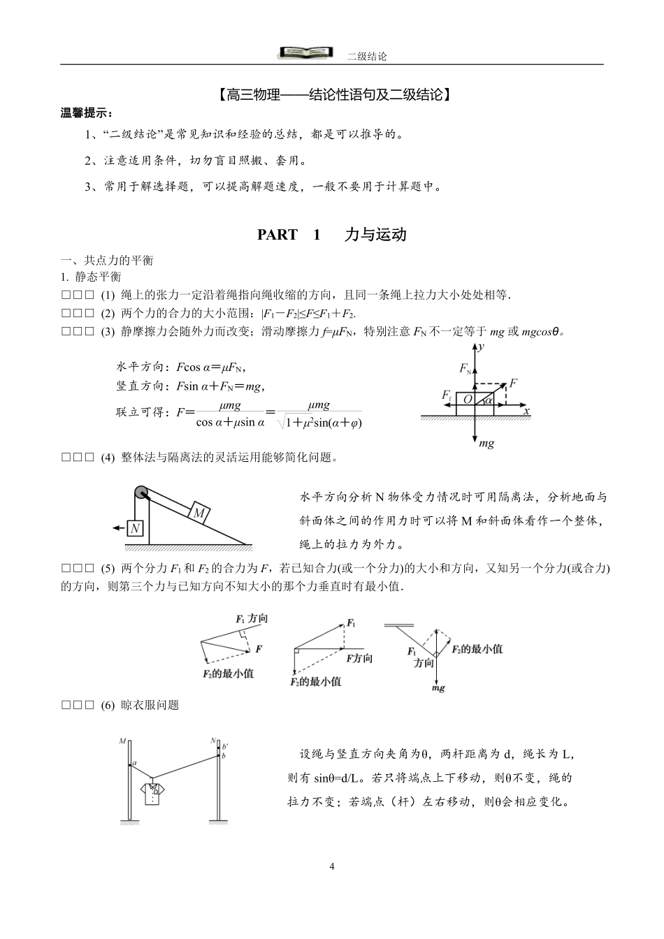 高中物理知识二级结论30页.pdf_第2页