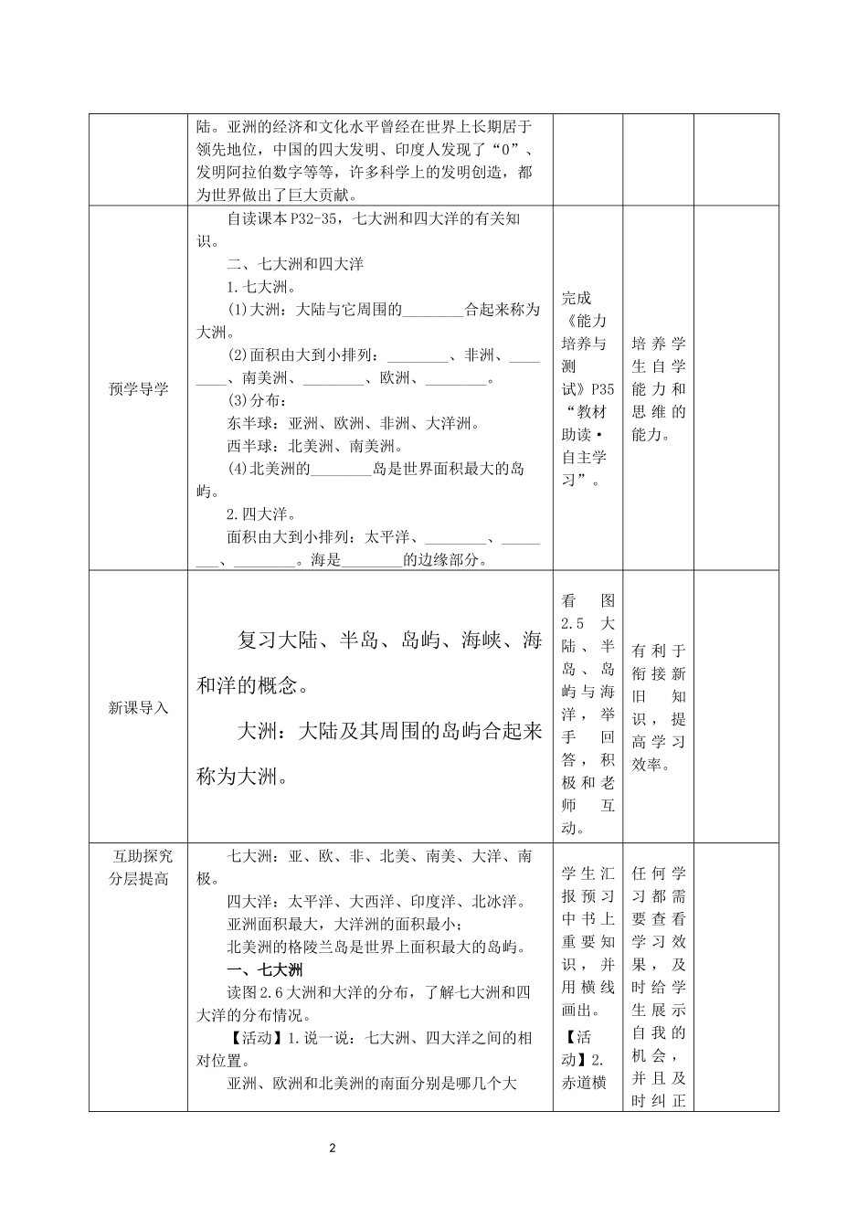 地理人教版（2024）7年级上册3.1 大洲和大洋 03教案 教学设计.docx_第2页