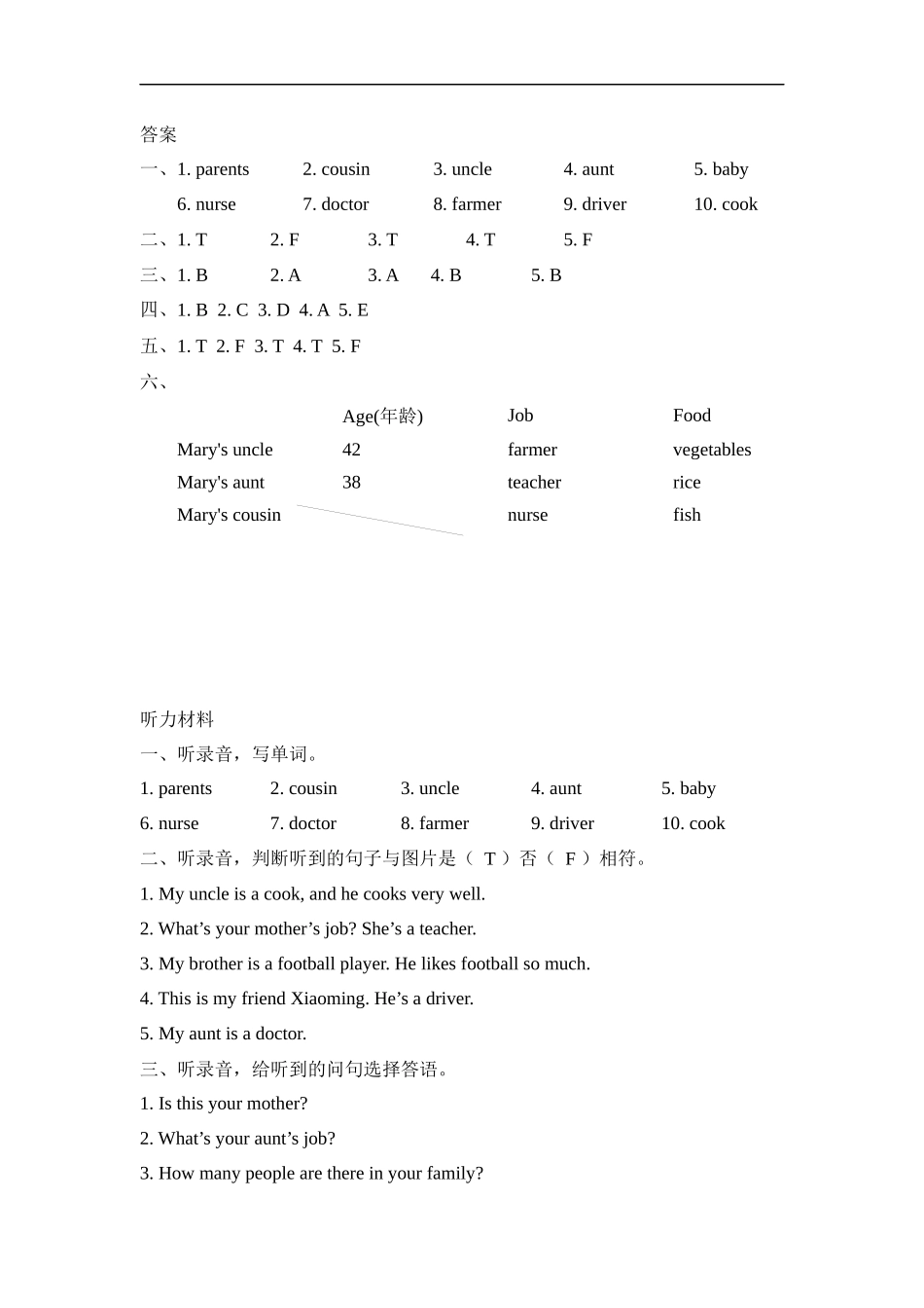 人教PEP版四年级英语上册Unit6PartB第三课时课时练含答案.docx_第3页
