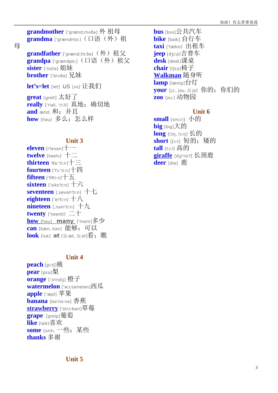 人教版PEP小学英语三年级·单词表带有音标.doc_第3页