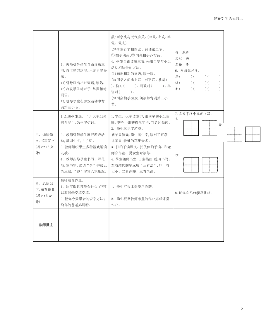 人教部编版小学语文一年级下册识字6古对今学案表格式试卷含答案.doc_第2页
