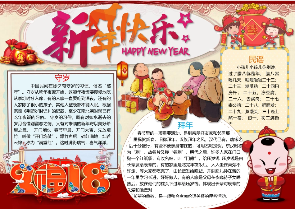 春节手抄报打印版文字可编辑删除14.docx_第1页