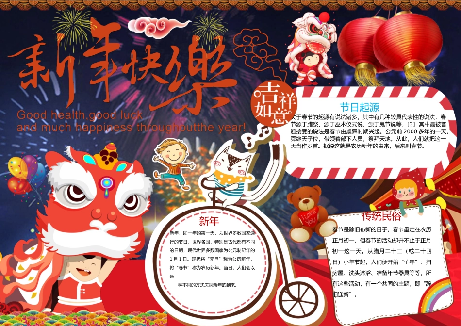 春节手抄报打印版文字可编辑删除32.docx_第1页