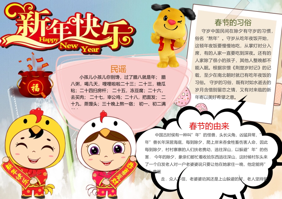 春节手抄报打印版文字可编辑删除33.docx_第1页