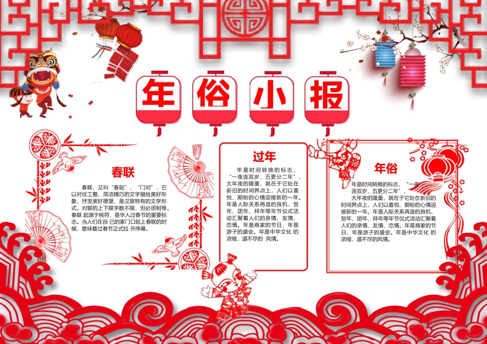 春节手抄报打印版文字可编辑删除36.docx_第1页