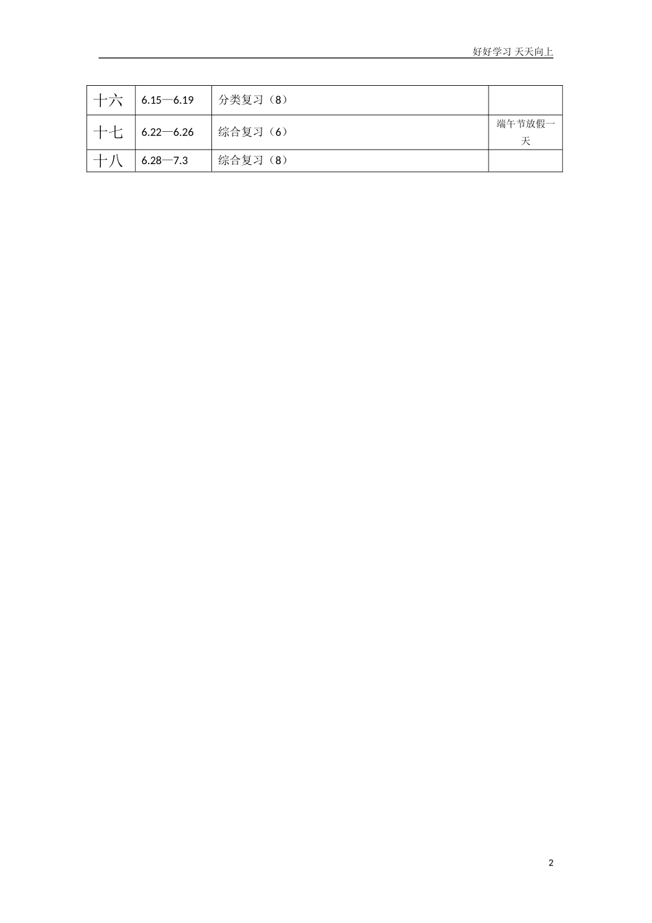 新部编人教版六年级下册语文6下语文教学进度表含答案.doc_第2页
