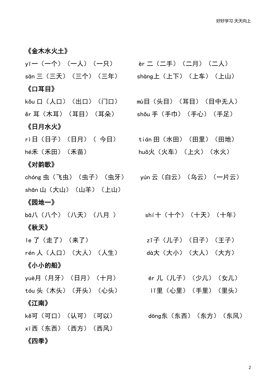 部编一年级上册-各课后每课词语组词.pdf_第2页