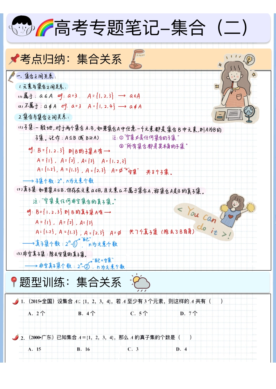 2025高考数学专题笔记（空白版）高考专题笔记-集合02-关系.pdf_第1页