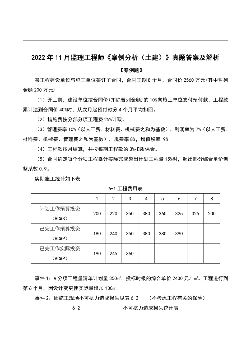 2022年月监理工程师《案例分析土建》真题及答案解析.pdf_第1页