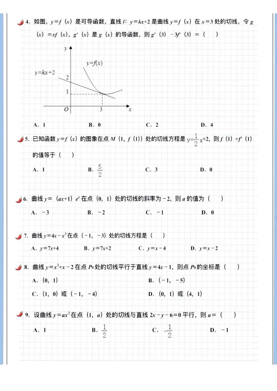 2025高考数学专题笔记高考专题笔记-导数基础03-几何意义（空白版）.pdf_第3页