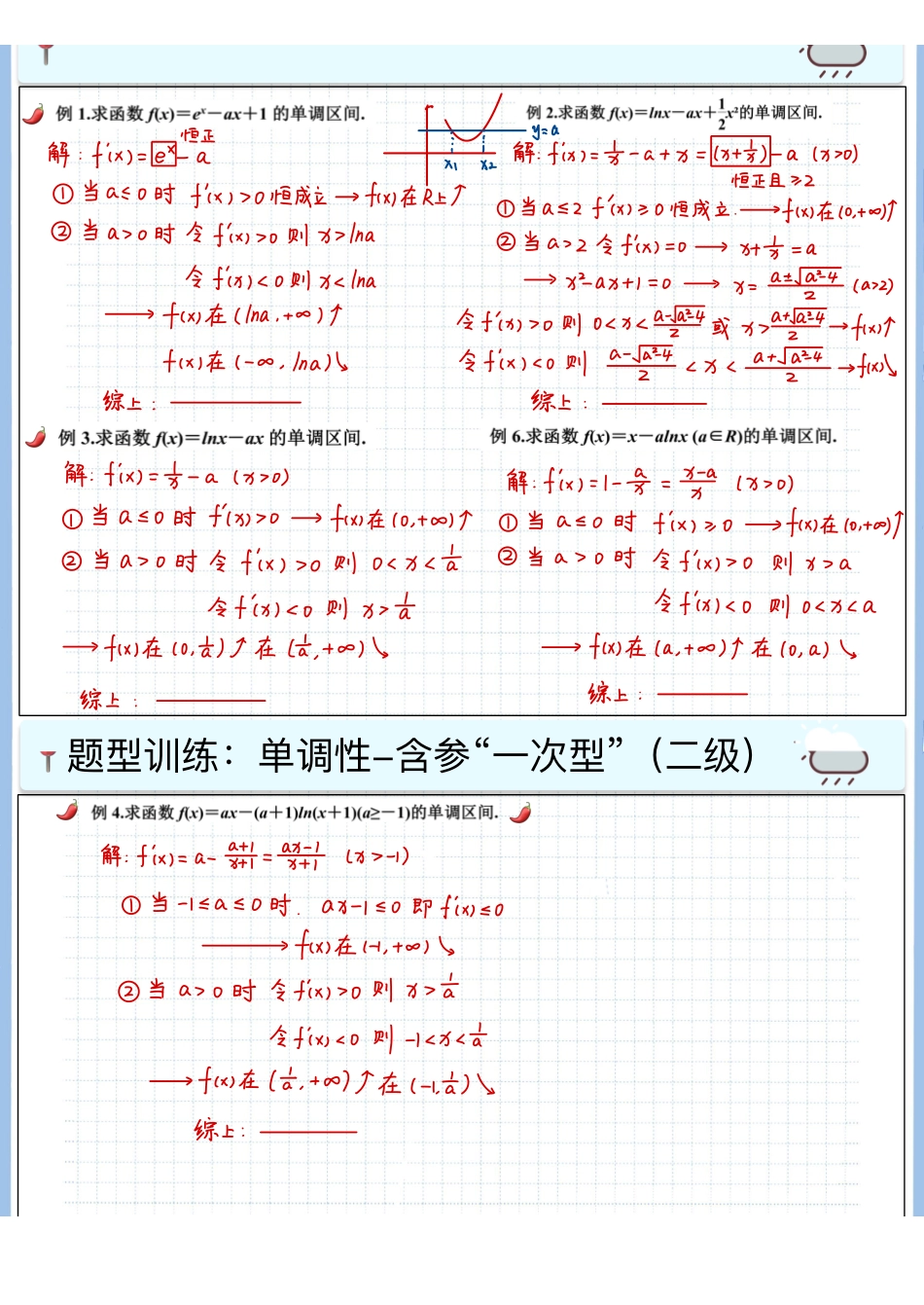 2025高考数学专题笔记高考专题笔记-导数基础06-单调性（3）-含参“一次型”.pdf_第2页
