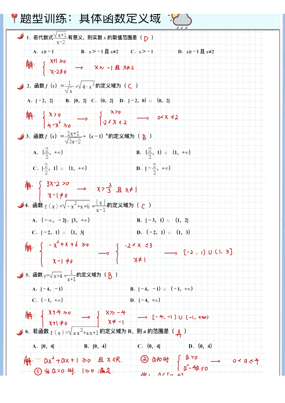 2025高考数学专题笔记高考专题笔记—函数01—函数定义域.pdf_第2页