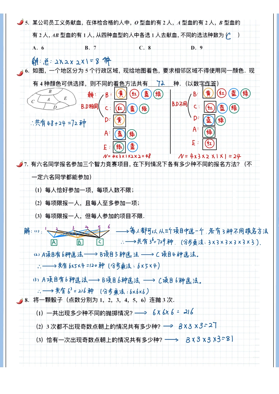 2025高考数学专题笔记高考专题笔记-计数原理01-分类分步计数原理.pdf_第3页