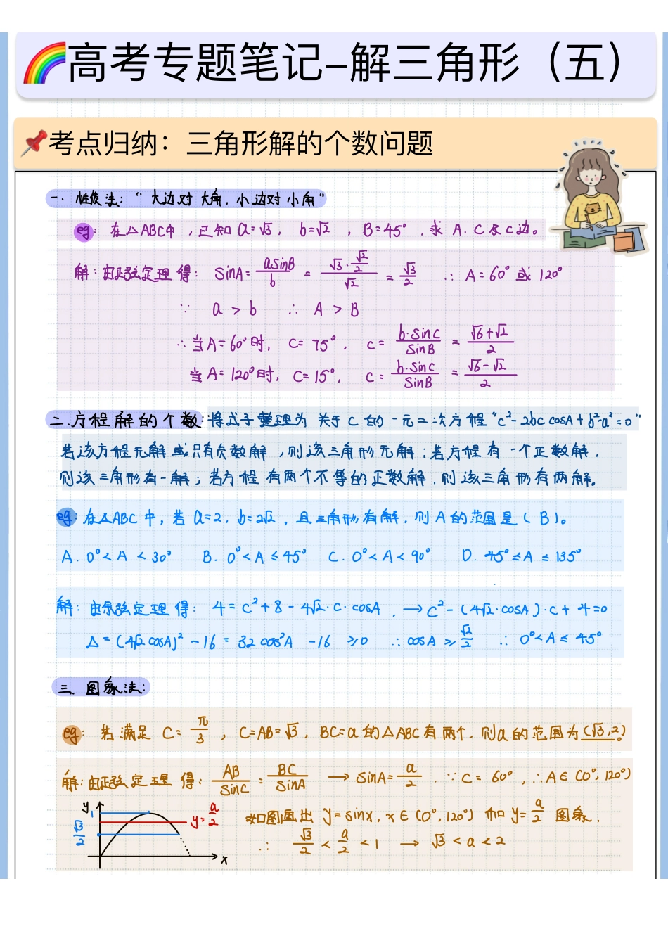 2025高考数学专题笔记高考专题笔记—解三角形05—解的个数.pdf_第1页