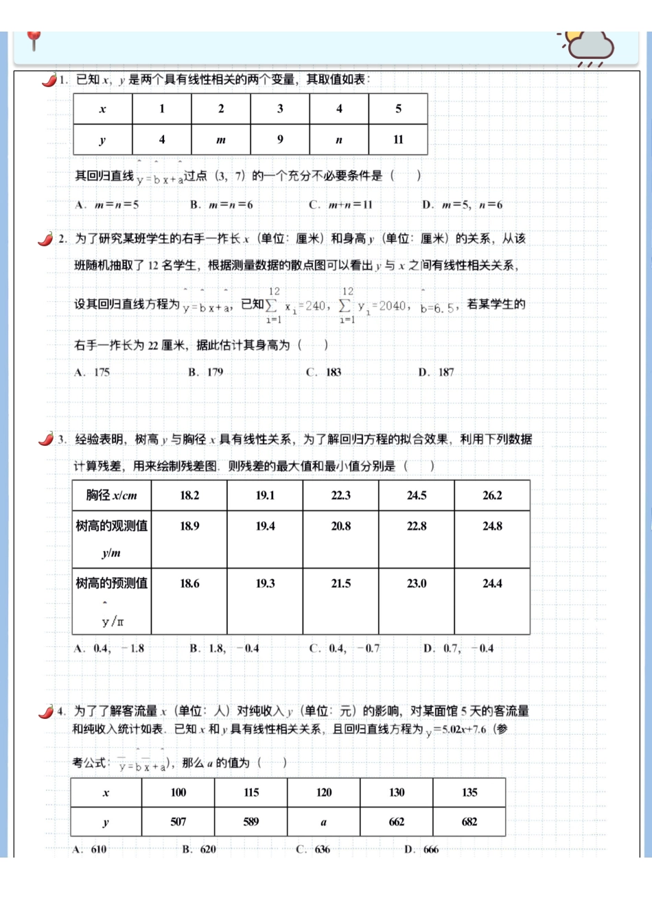 2025高考数学专题笔记高考专题笔记-统计分析01-成对数据的统计相关性（空白版）.pdf_第2页