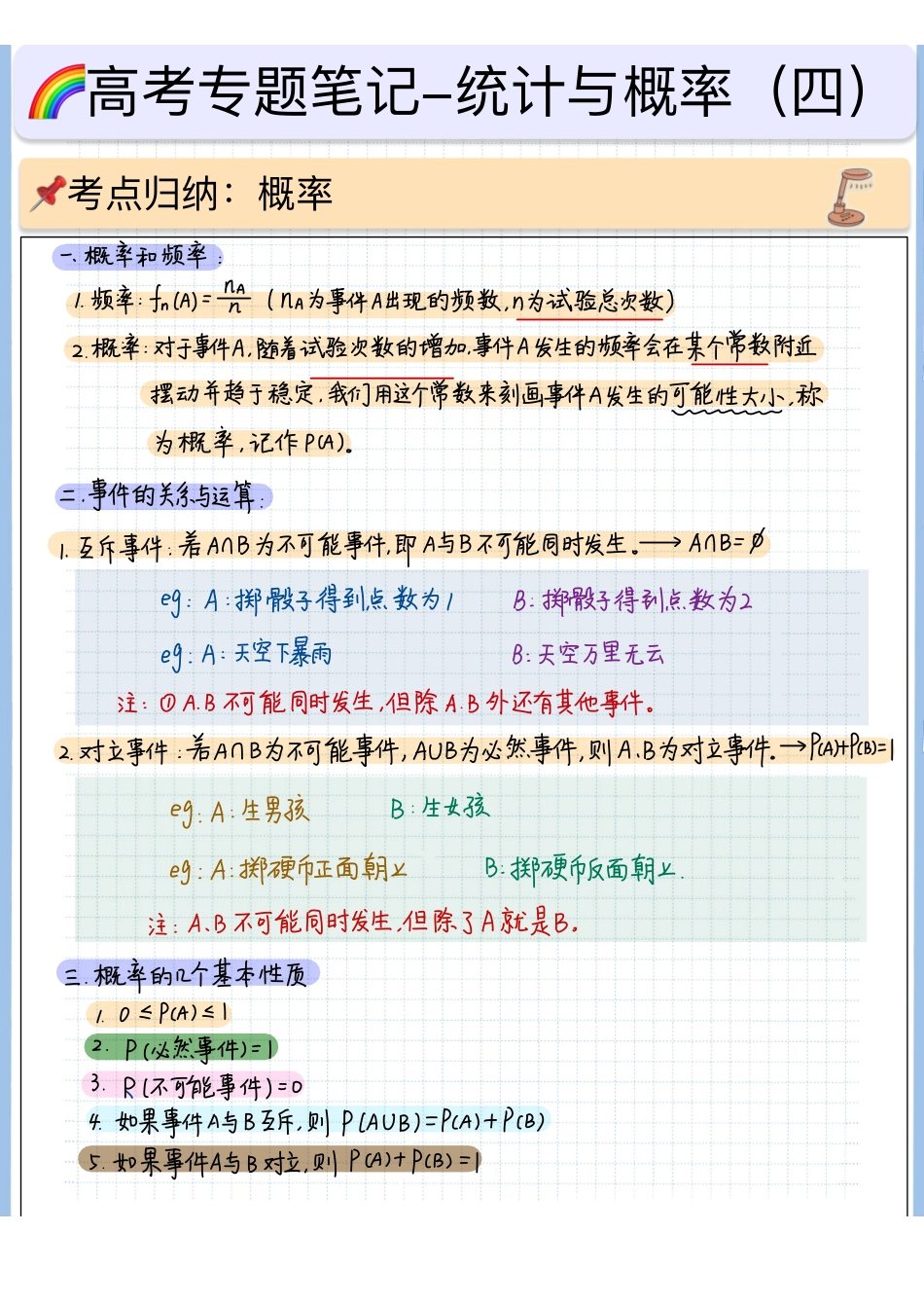 2025高考数学专题笔记高考专题笔记-统计与概率04-概率.pdf_第1页