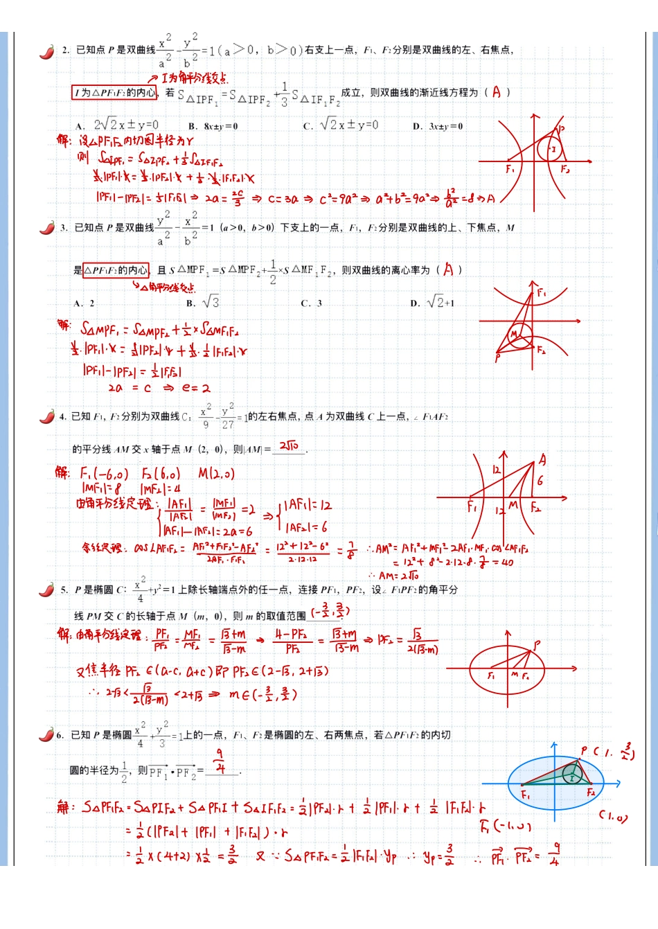 2025高考数学专题笔记高考专题笔记-圆锥05-焦点三角形（二）（角平分线➕中位线）.pdf_第2页