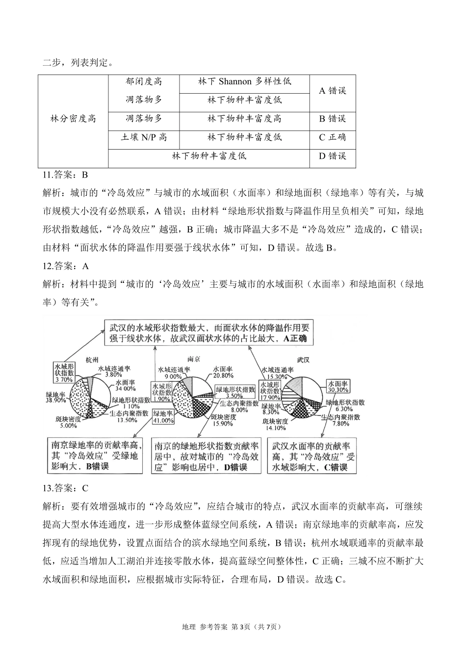 2025届高考地理考向核心卷 山东专版2 参考答案.pdf_第3页