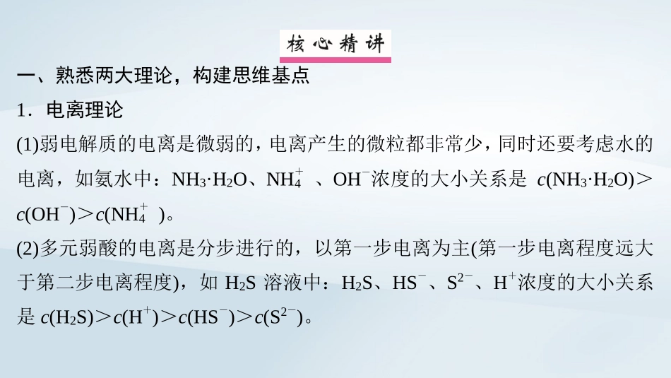 2025届高考化学一轮总复习第9章水溶液中的离子反应与平衡微专题12溶液中微粒浓度的大小比较课件.pptx_第2页