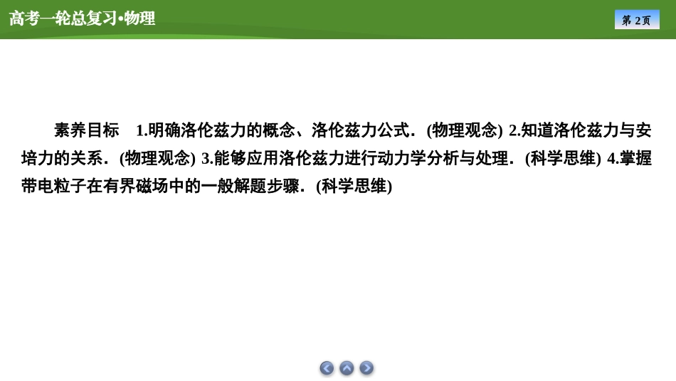 2025届高考物理知识梳理课件第九章　第2讲磁场对运动电荷的作用（共58张ppt）.pptx_第2页