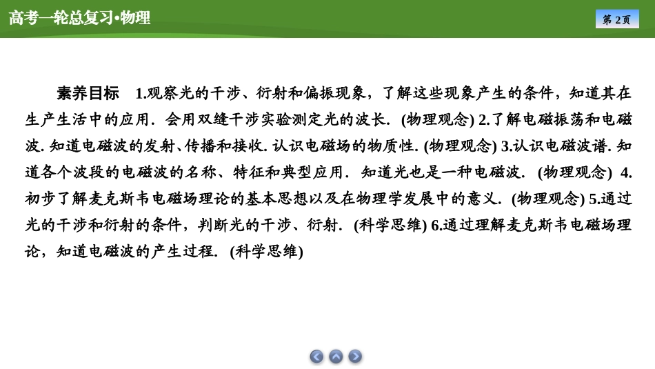2025届高考物理知识梳理课件第十三章　第2讲光的波动性　电磁波　相对论（共55张ppt）.pptx_第2页
