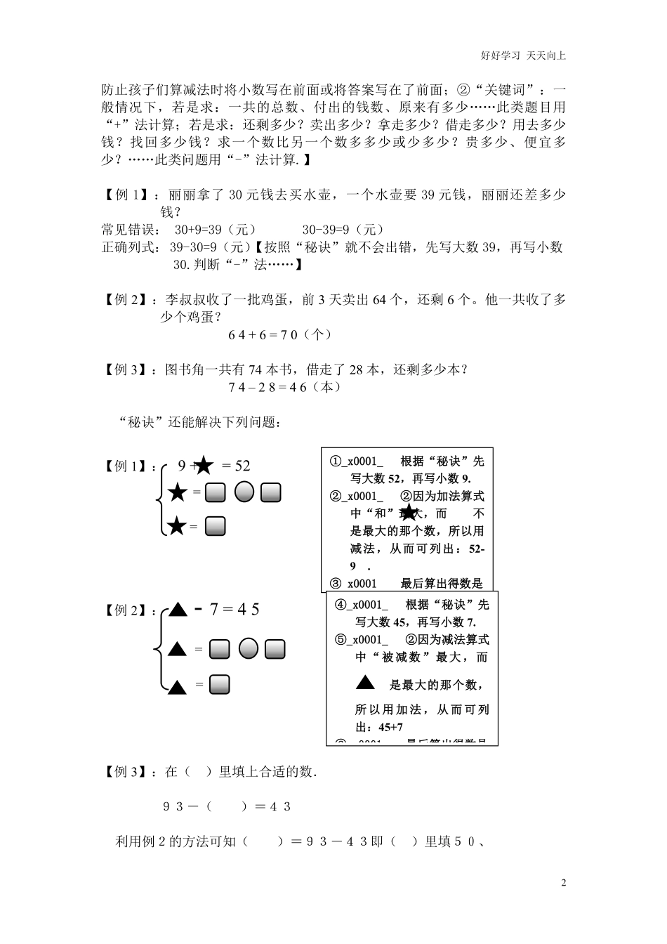 【小学一年级下册人教版-知识点总结】第四、六单元  100以内的加法和减法一二.pdf_第2页
