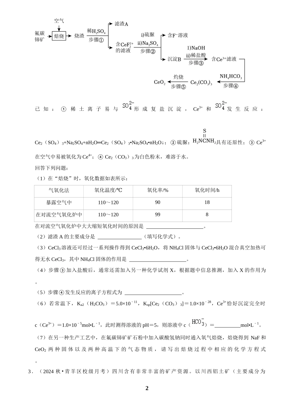 2025菁优高考化学解密之工艺流程题.docx_第2页