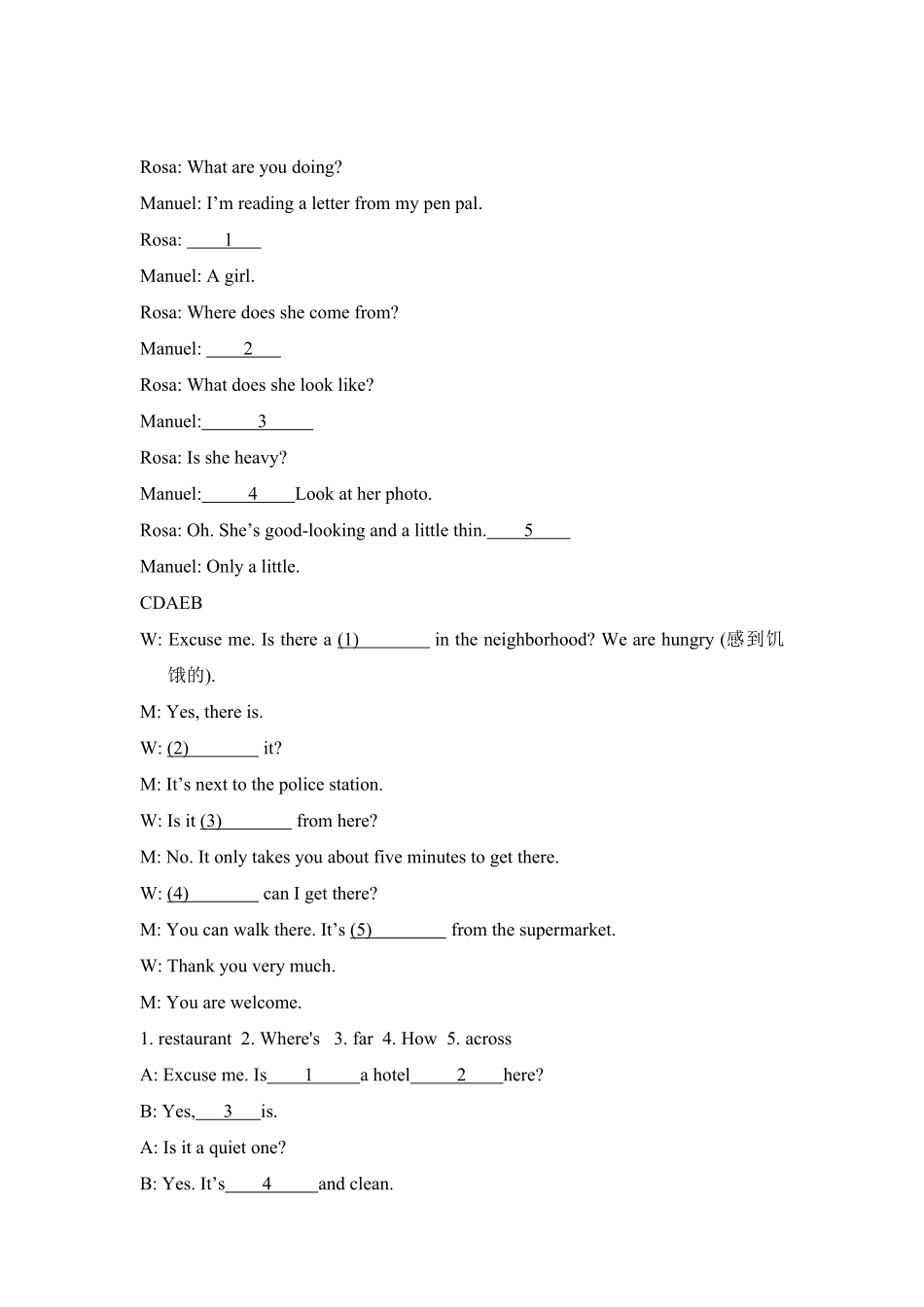 七年级下册期末复习之补全对话-试卷配答案.pdf_第3页