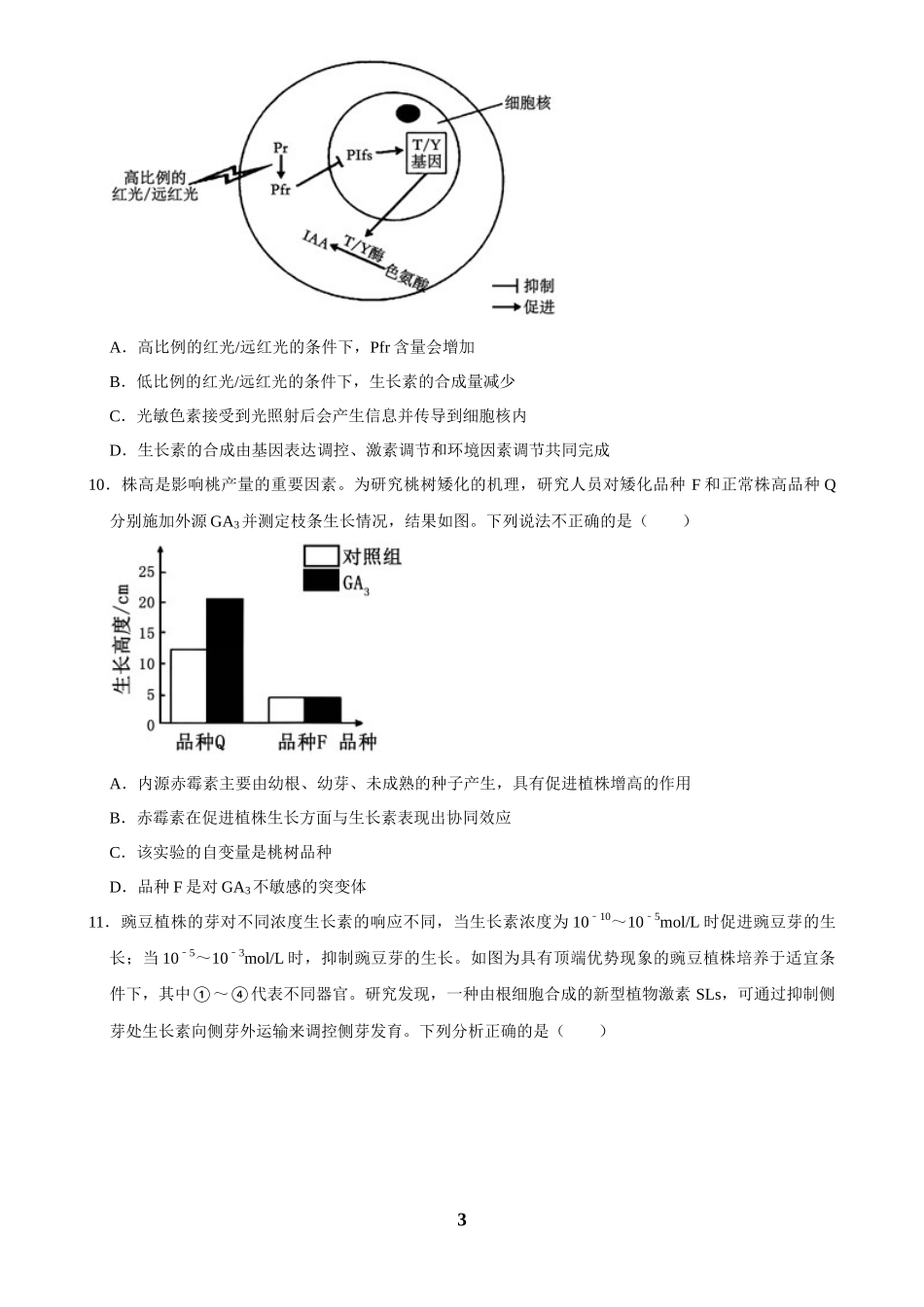 2025年菁优高考生物解密之植物生命活动的调节.docx_第3页