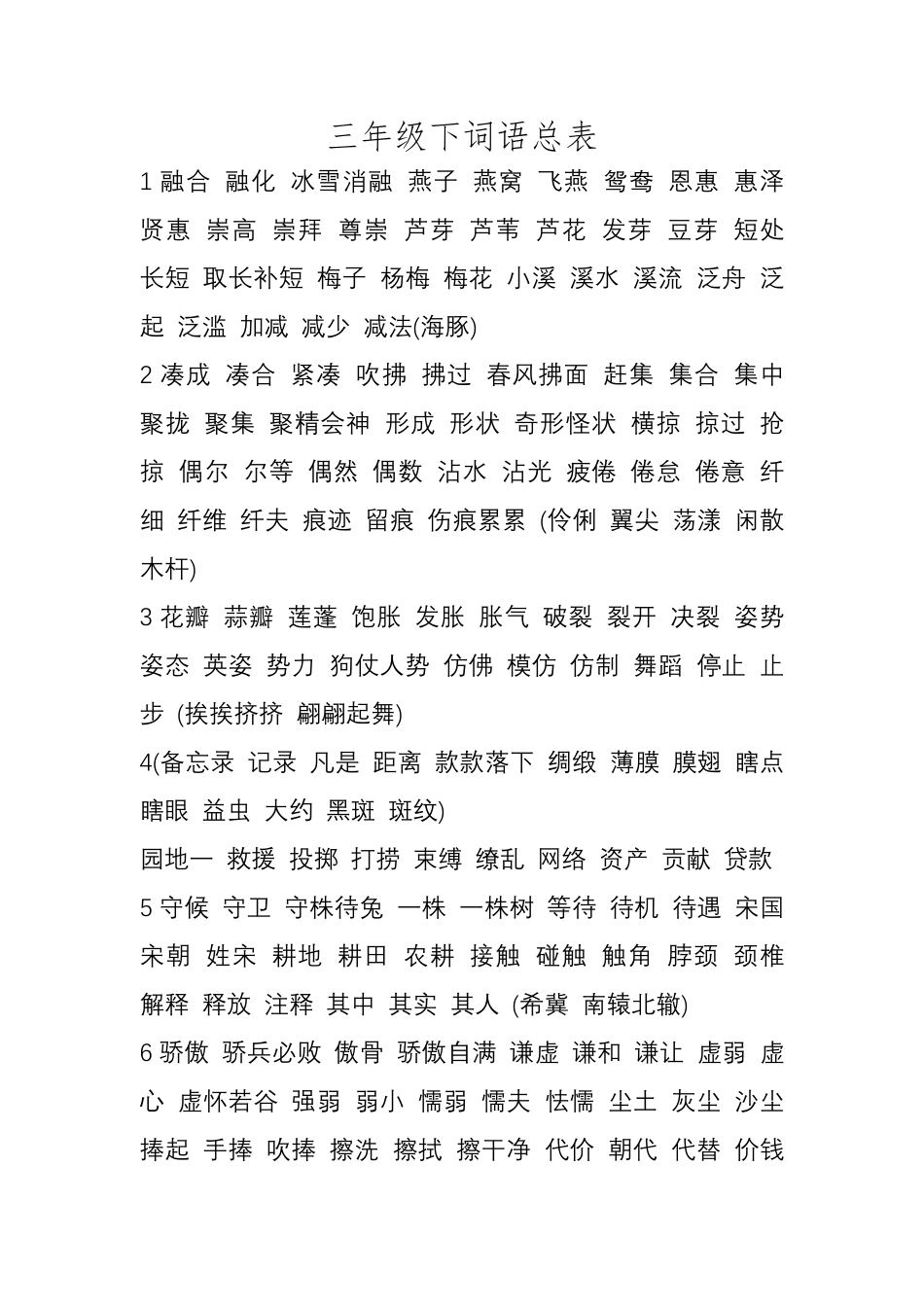 部编版三年级语文下册词语总表.pdf_第1页