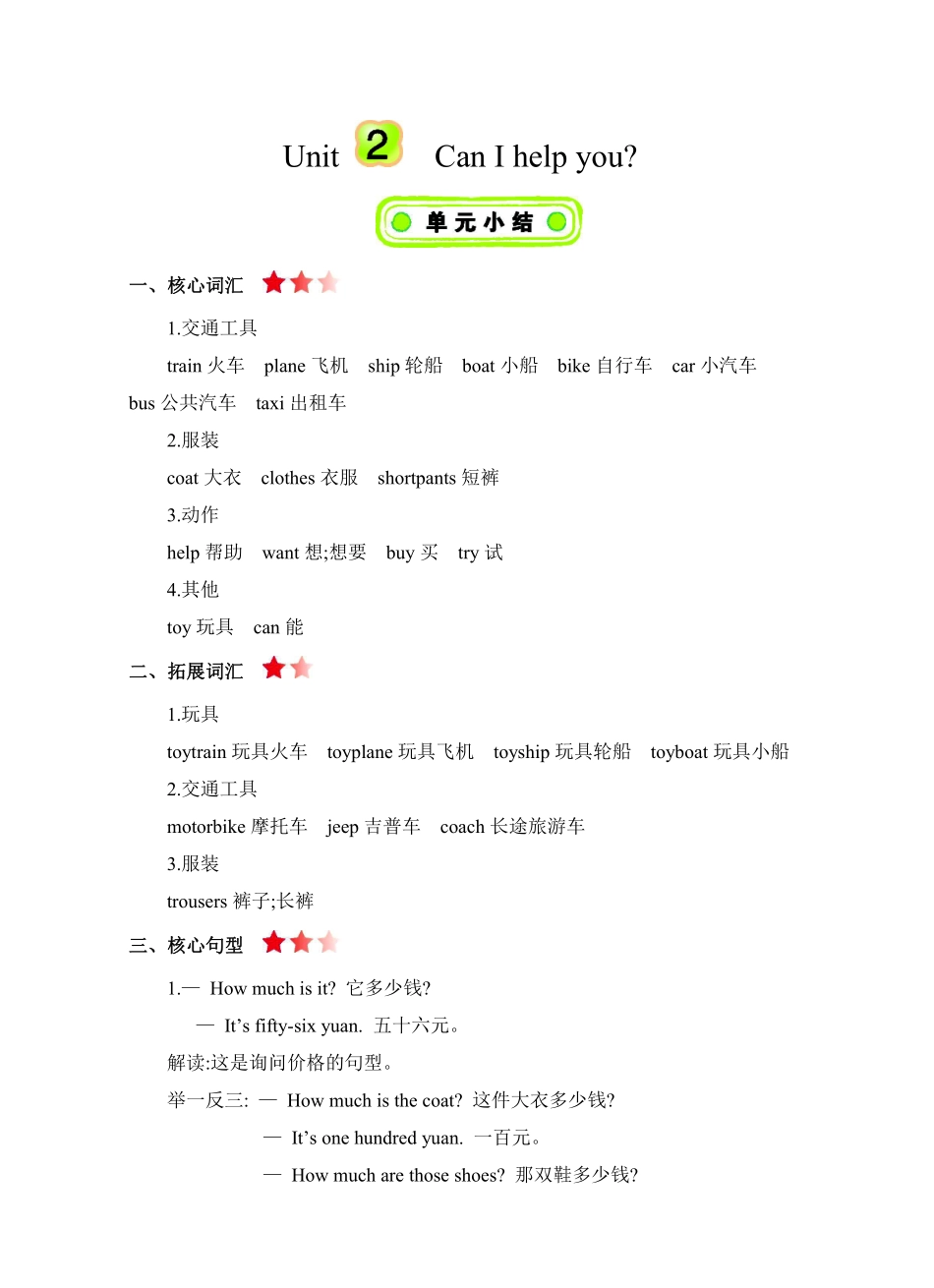 五年级下册英语人教精通版知识要点汇总.pdf_第3页