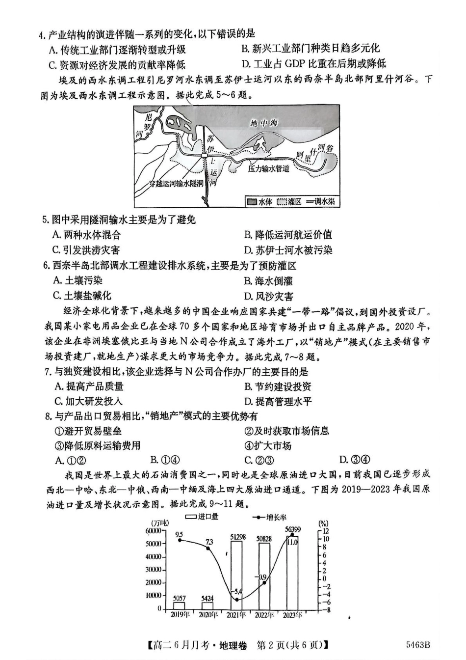 安徽省蚌埠市固镇县固镇县毛钽厂实验中学2024-2025学年高二下学期6月月考地理试卷.pdf_第2页