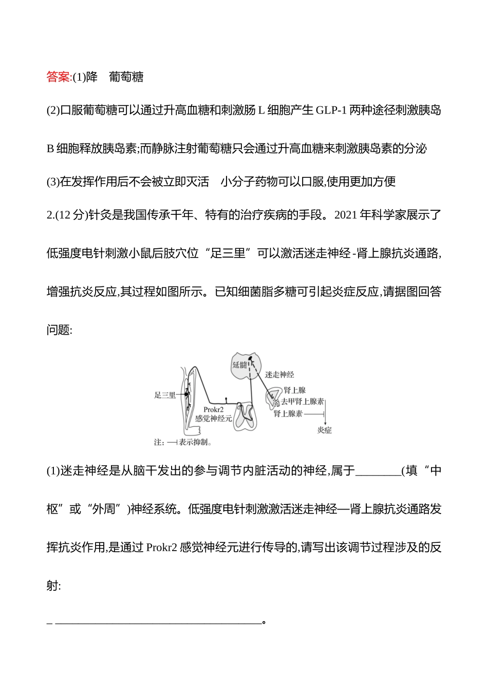 大题突破强化练(三)　个体稳态与调节-2025版世纪金榜二轮生物收官专项辅导与训练.docx_第3页