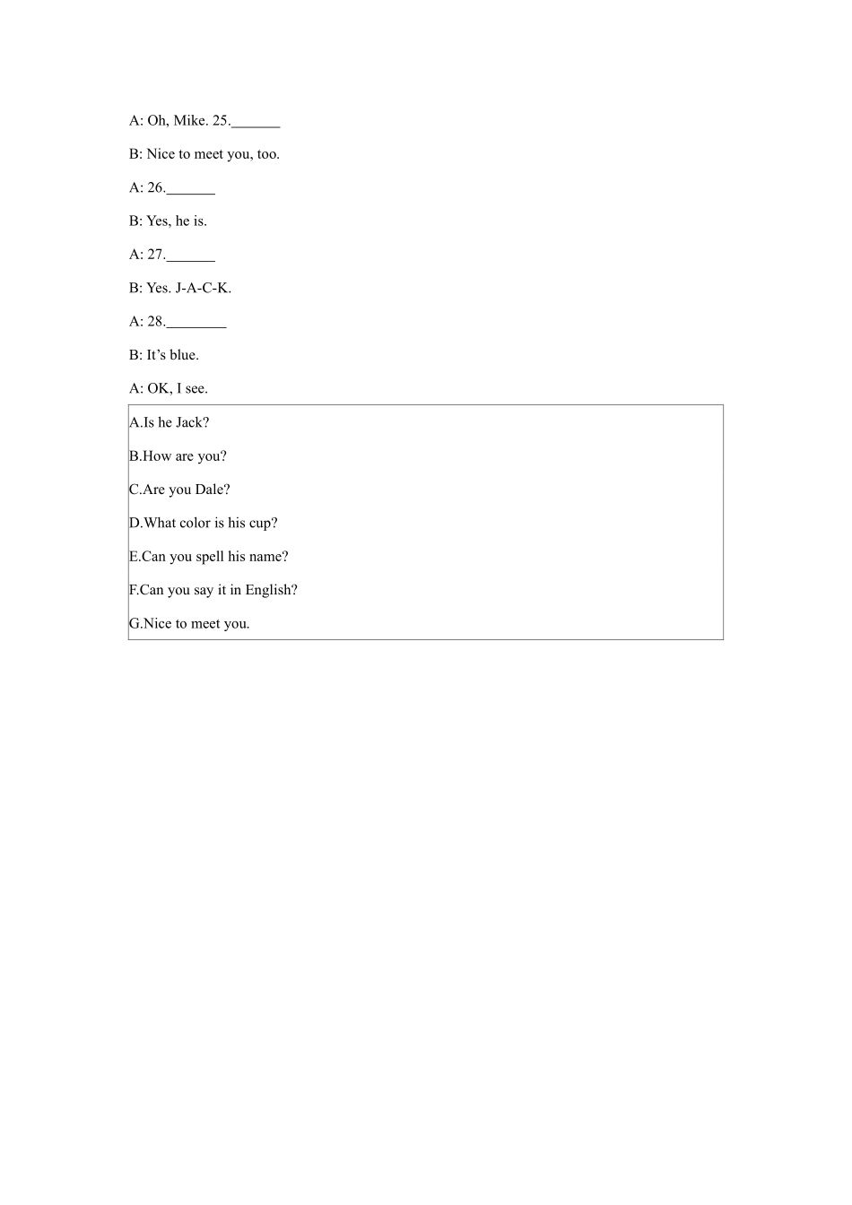 【课时练习】七年级上册英语人教版Unit 1《My name's Gina》Section A 02含答案.pdf_第3页