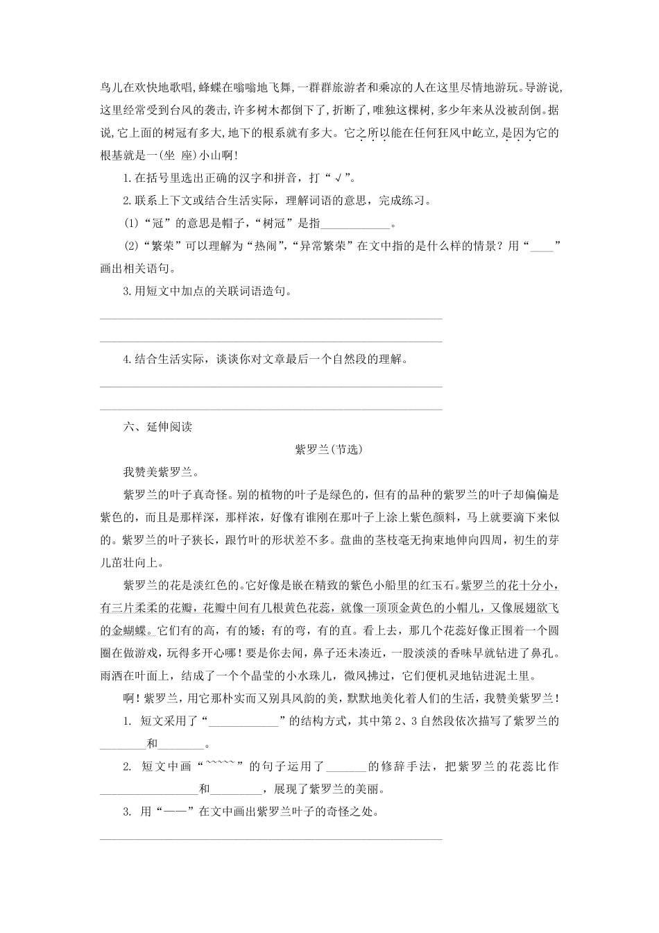 三年级下册语文部编版 荷花课时练习含答案.pdf_第2页